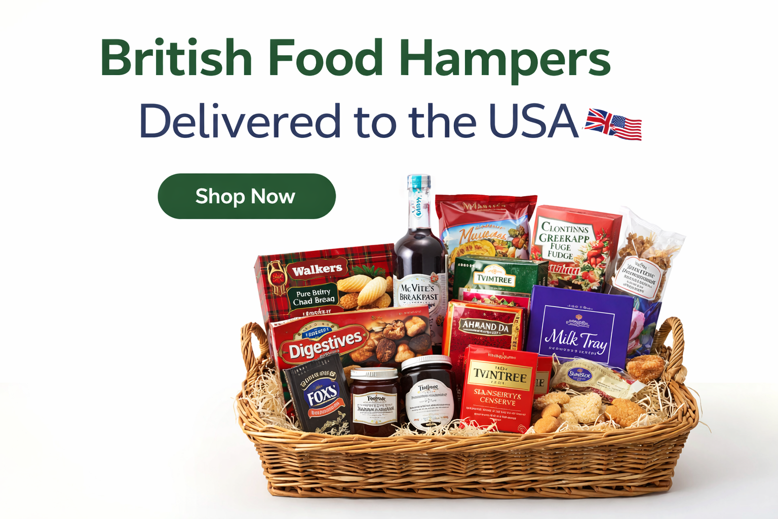 British food hampers delivered to the USA with authentic UK treats