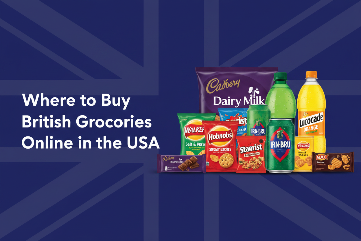 Where to Buy British Groceries Online in the USA - BritishGram delivers authentic UK snacks, drinks and confectionery to your door in America