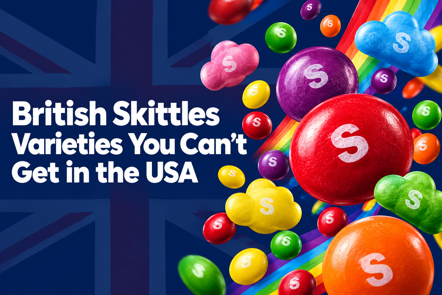 British Skittles Varieties You Can't Get in the USA - Skittles Giants, Chewies, Squishy Cloudz and Crazy Sours delivered to America by BritishGram