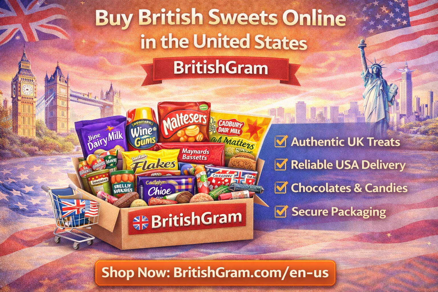 Buy British sweets online in the United States with BritishGram delivery