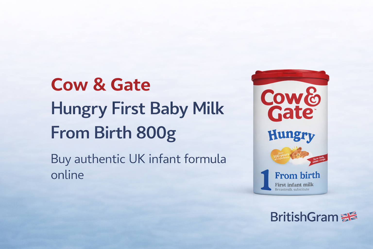 Cow & Gate Hungry First Baby Milk Formula Powder From Birth 800g UK