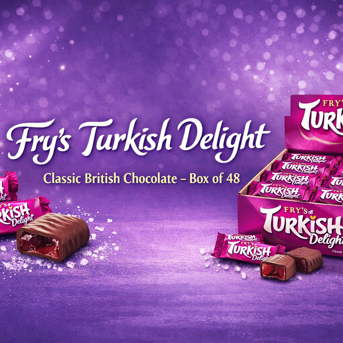 Fry’s Turkish Delight box of 48 with classic British chocolate bars and rose jelly centre – bulk UK sweets online