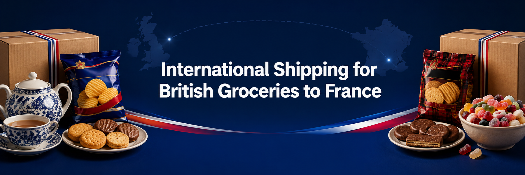International shipping for British groceries to France