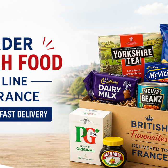 British food favourites including tea, biscuits, crisps and groceries available online in France with fast delivery