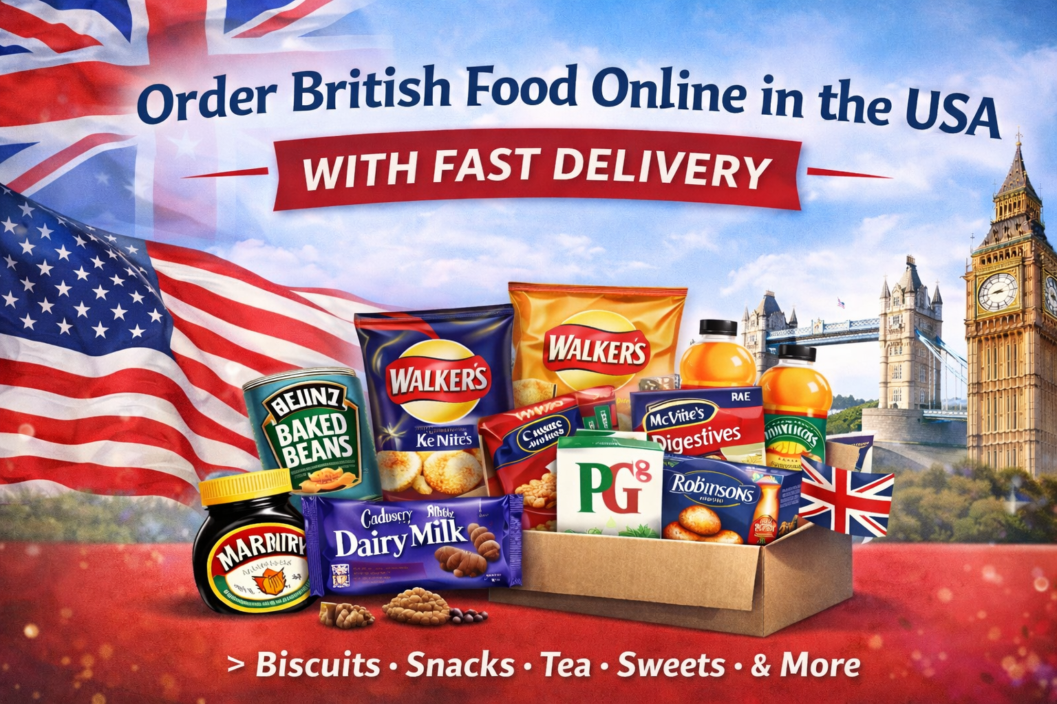 Order British food online in the USA with fast delivery from BritishGram