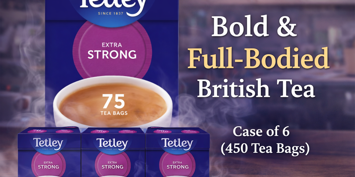 Tetley Extra Strong 75 Tea Bags Case of 6 — BritishGram.com