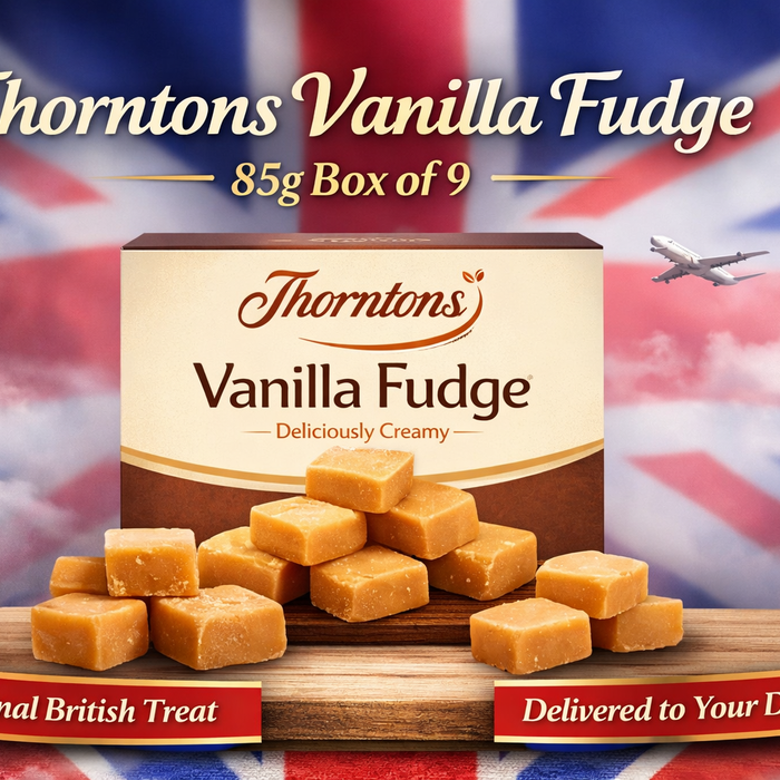 Thorntons Vanilla Fudge 85g box of 9 classic British creamy fudge sweets