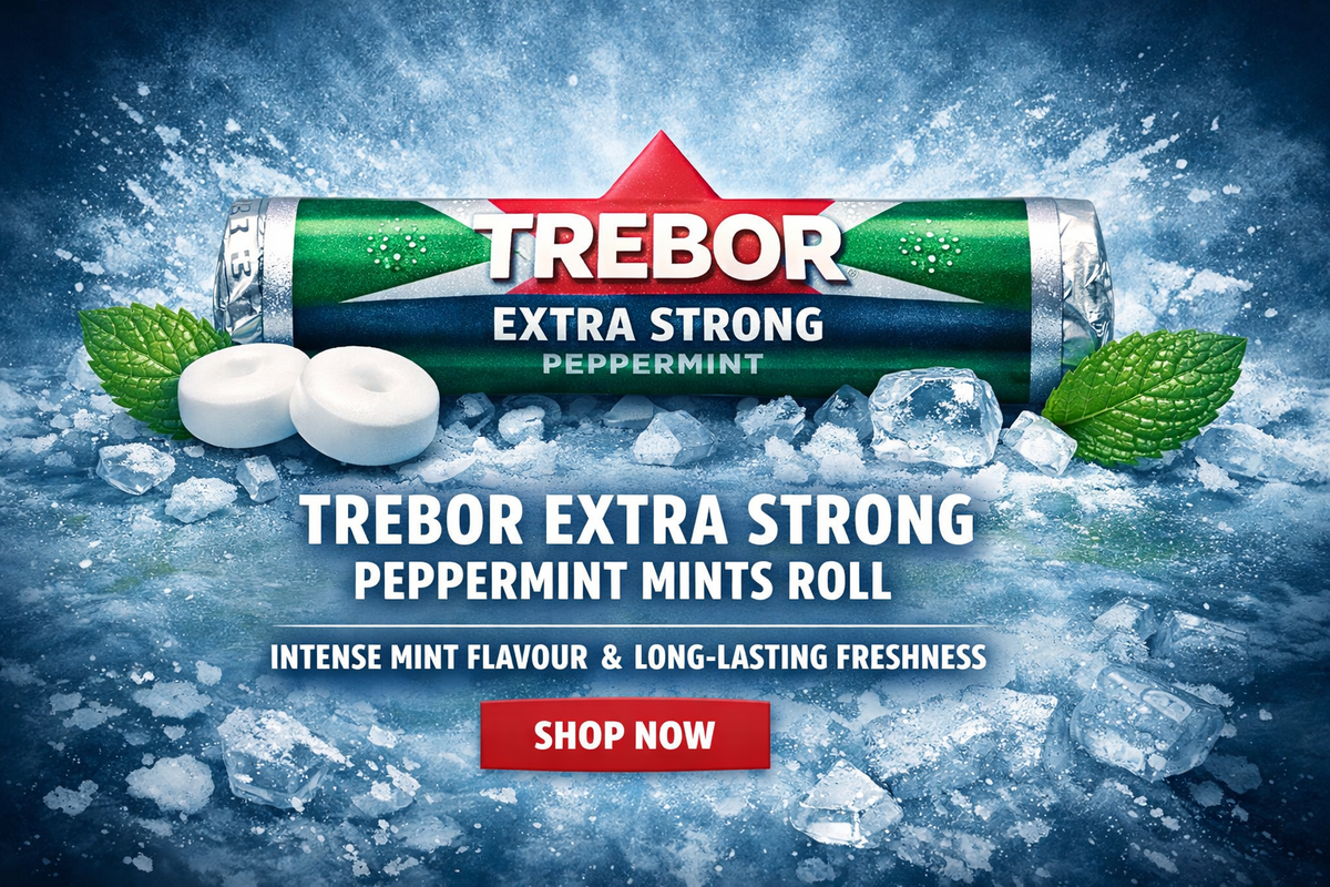 Trebor Extra Strong Peppermint Mints Roll | British Mints — BritishGram.com