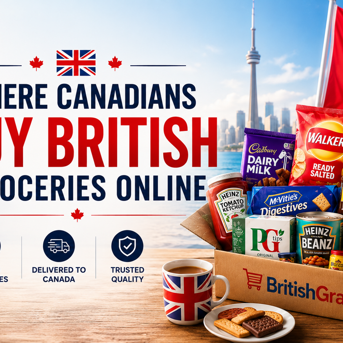 Where Canadians buy British groceries online with authentic UK favourites, tea, biscuits, crisps and chocolates delivered to Canada.