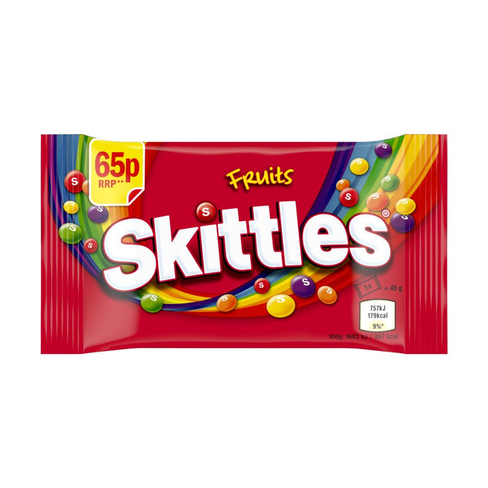 Skittles Fruits Sweets Bag PMP 45g (Box of 36)