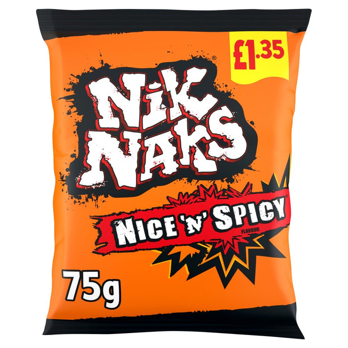 Nik Naks Nice 'N' Spicy Crisps PMP 75g (Box of 20)