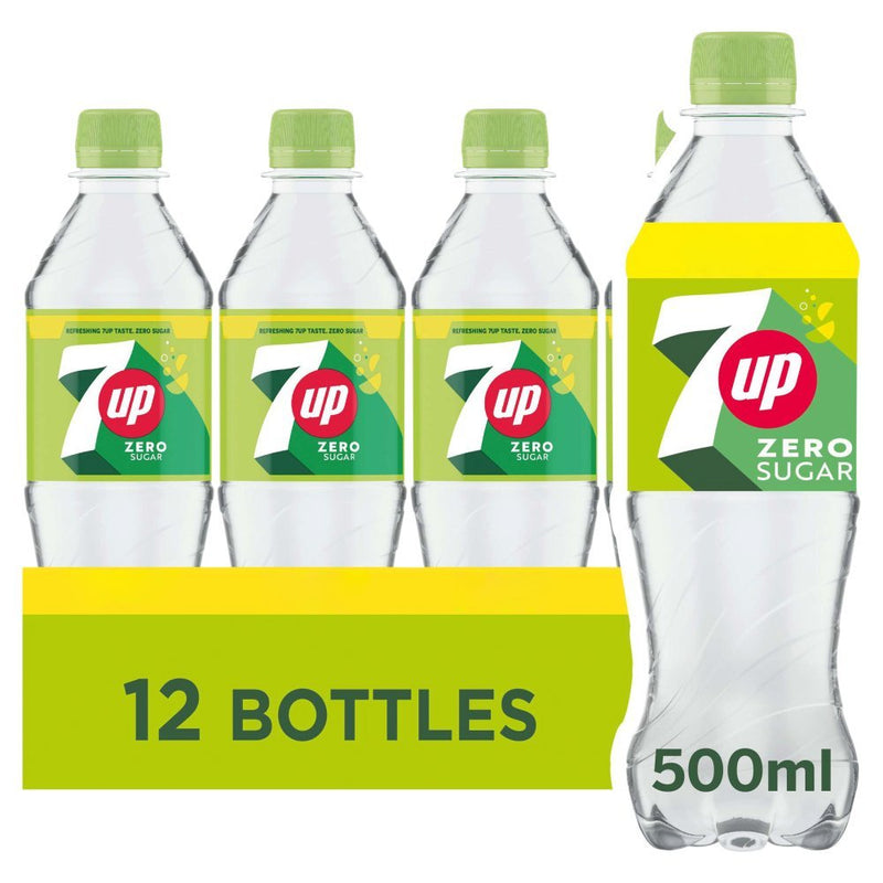 7UP Lemon & Lime ZERO Sugar PMP 500ml (Case of 12) - BritishGram.com