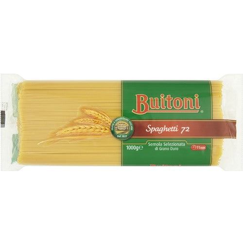 Buitoni Spaghetti 72 1000g (1kg) is a classic Italian dry durum wheat semolina pasta. Individual 1kg