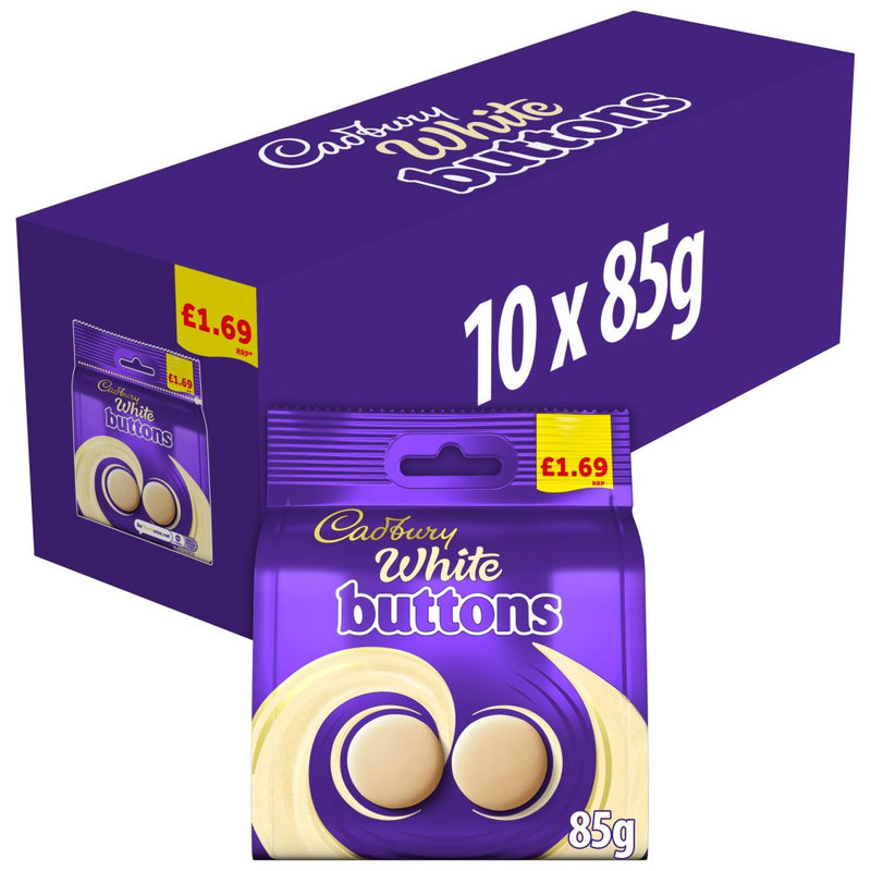 Cadbury White Chocolate Buttons PMP 85g (Case of 10)