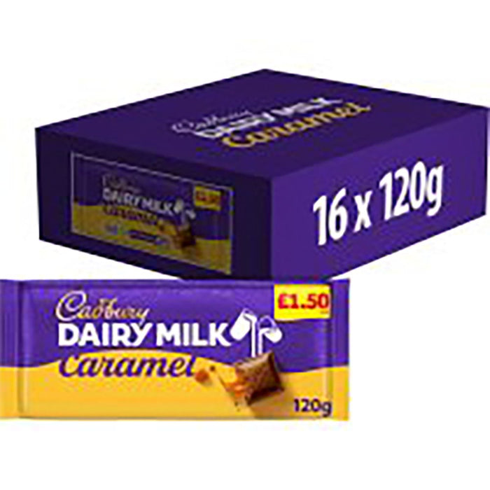 Cadbury Dairy Milk Caramel Chocolate Bar PMP 120g (Case of 16)