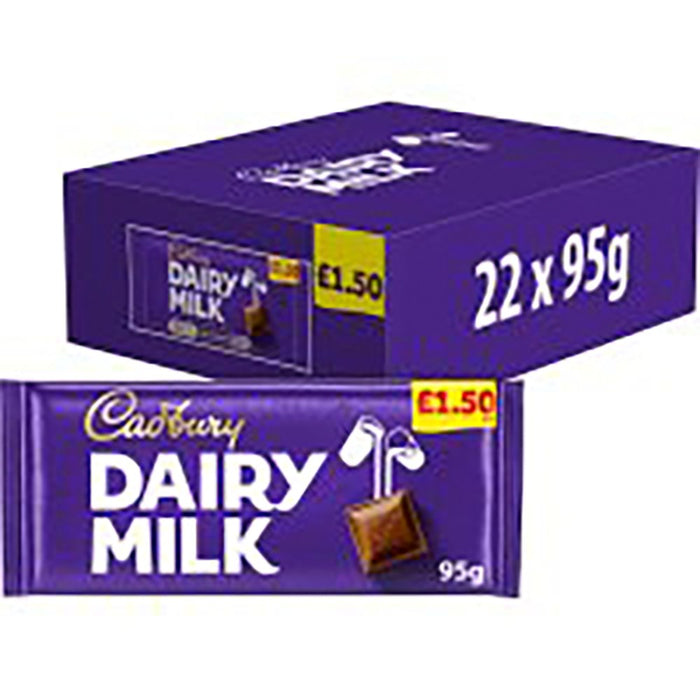 Cadbury Dairy Milk Chocolate Bar PMP 95g (Case of 22)