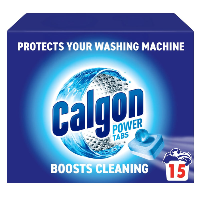 Calgon washing machine cleaner tablets limescale protection 15 tablets box