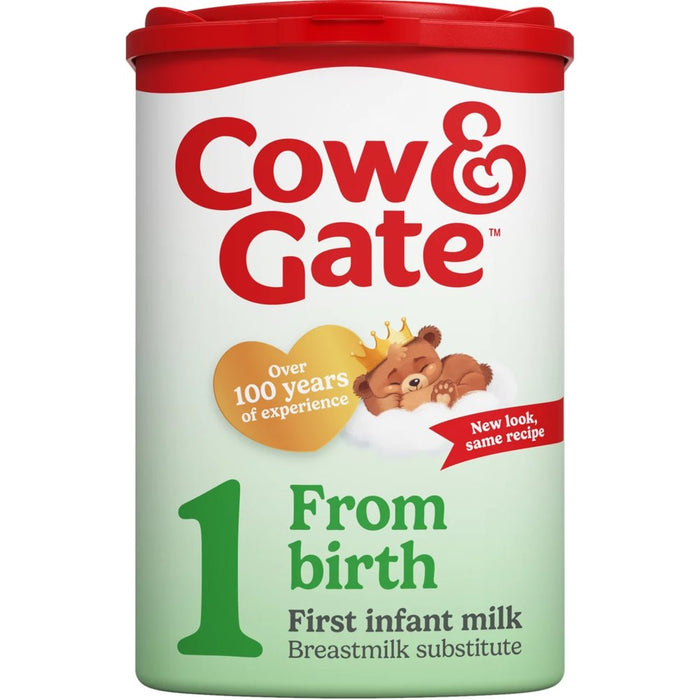 Cow & Gate first infant milk container on a white background