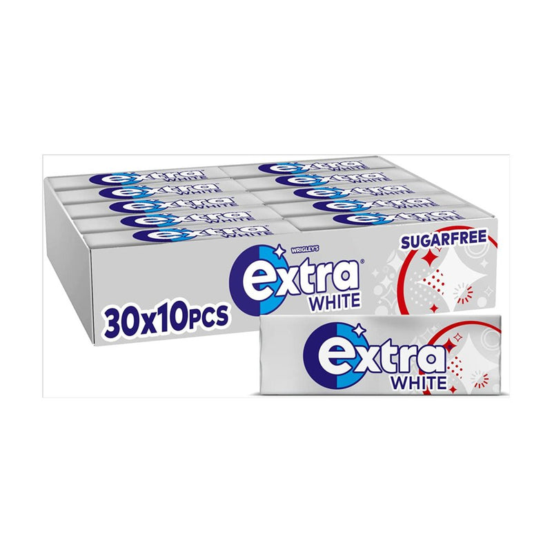 Extra White Chewing Gum Sugar Free 10 Pieces (Case of 30)