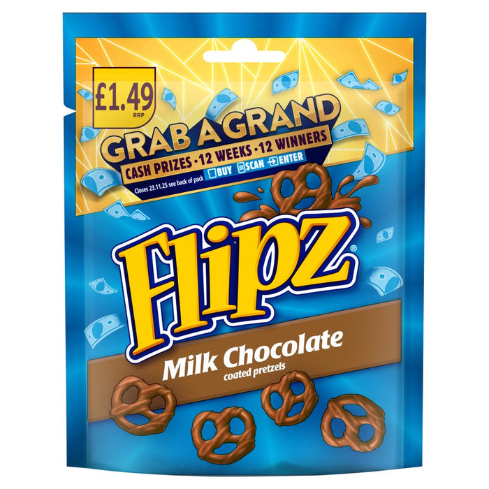 Flipz Milk Chocolate Coated Pretzels 80g (Box of 12)