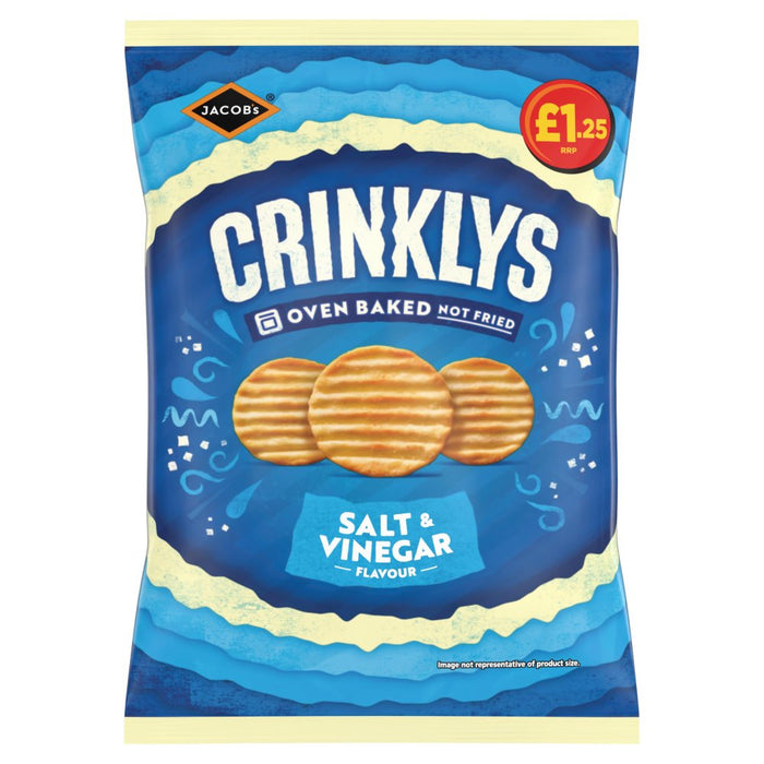 Jacob's Crinklys Salt & Vinegar Flavour 90g (Box of 15)