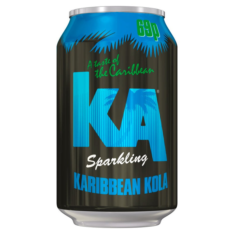 KA Sparkling Karibbeanc Kola can on a white background