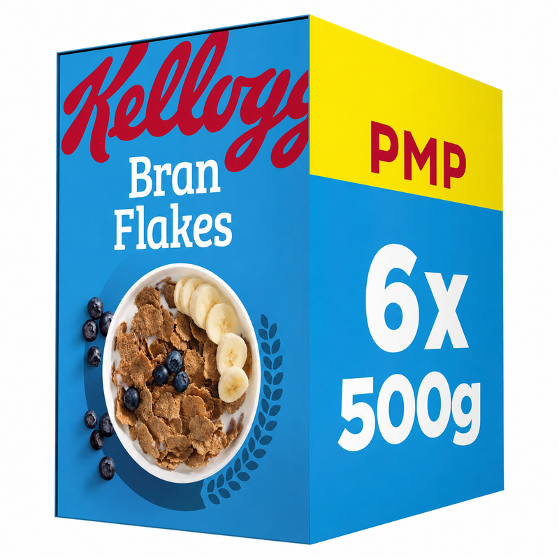 Kellogg's Bran Flakes Breakfast Cereal 500g (Case of 6)