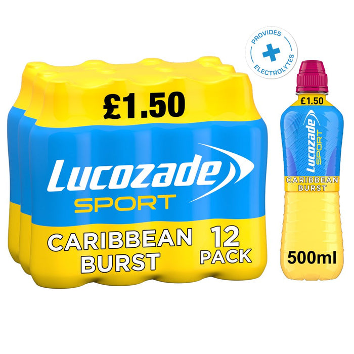Lucozade Sport Drink Caribbean Burst PMP 500ml (Case of 12)