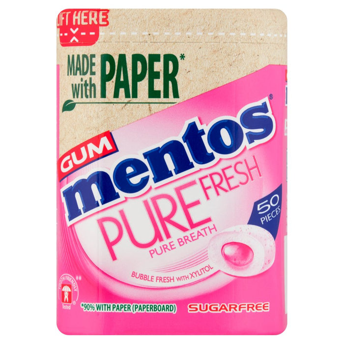 Mentos Gum Pure Fresh Bubble Fresh 50 Pieces 100g (Case of 6)