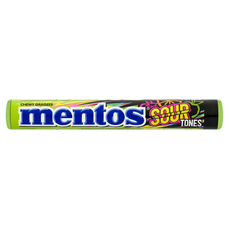 Mentos Sour Tones candy tube on a white background