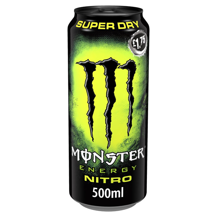 Monster Energy Nitro can with green background and black text