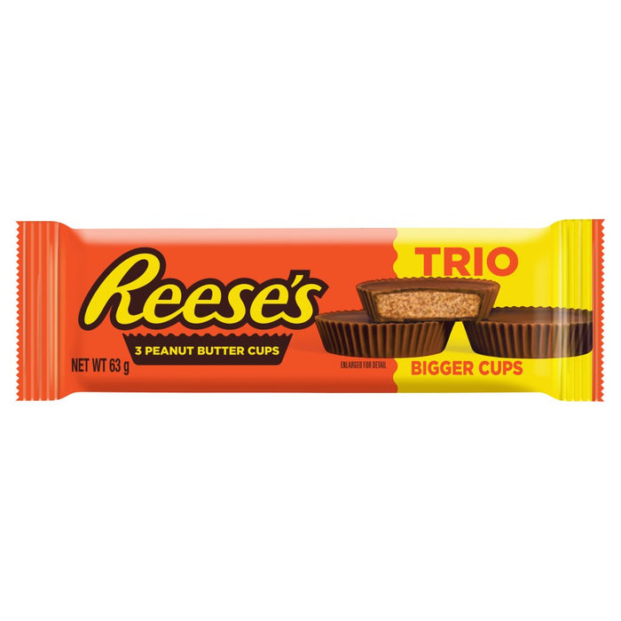 Reese's Milk Chocolate and Peanut Butter Cups Trio (3 Pack), 63g (Box of 40)