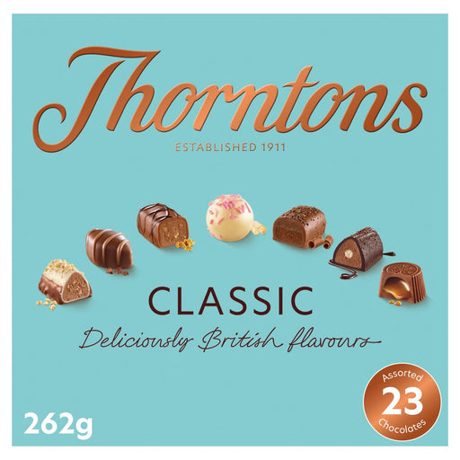 Thorntons Classic Collection Milk, Dark & White Chocolate Gift Box 262g box