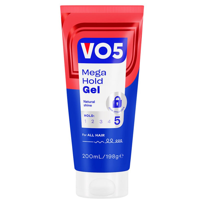VO5 Mega Hold Gel 200ml in red and blue colour