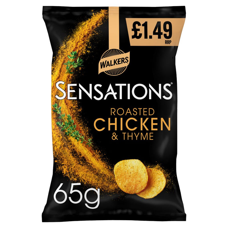 Walkers Sensations Chicken & Thyme Sharing Crisps 65g (Box of 18) - BritishGram.com