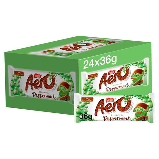 Aero Bubbly Peppermint Mint Chocolate Bar 36g (Case of 24) - BritishGram.com