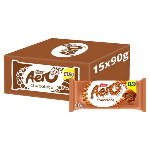 Aero Milk Chocolate Sharing Bar PMP 90g (Case of 15) - BritishGram.com