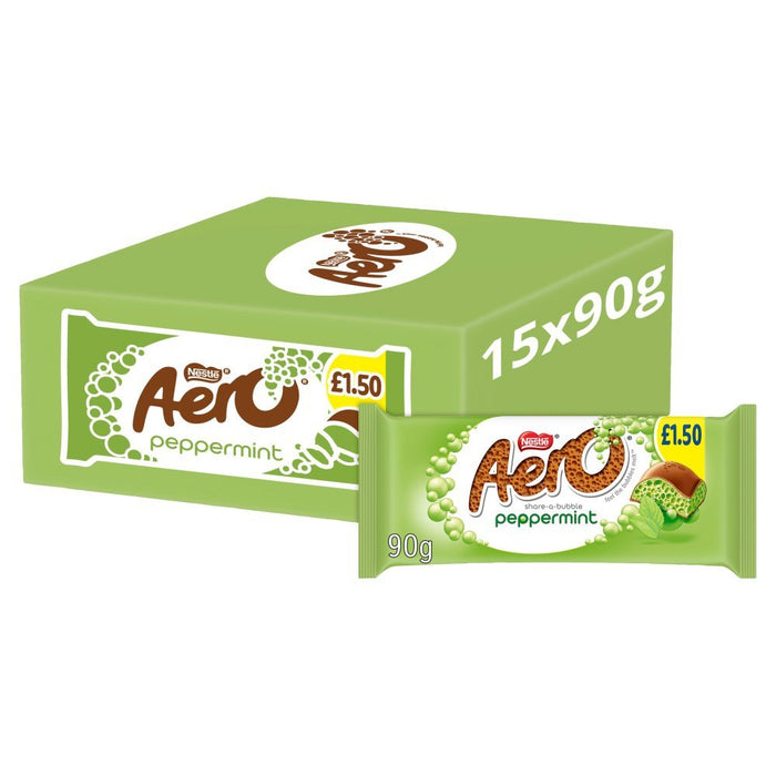 Aero Peppermint Mint Chocolate Sharing Bar PMP 90g (Case of 15) - BritishGram.com