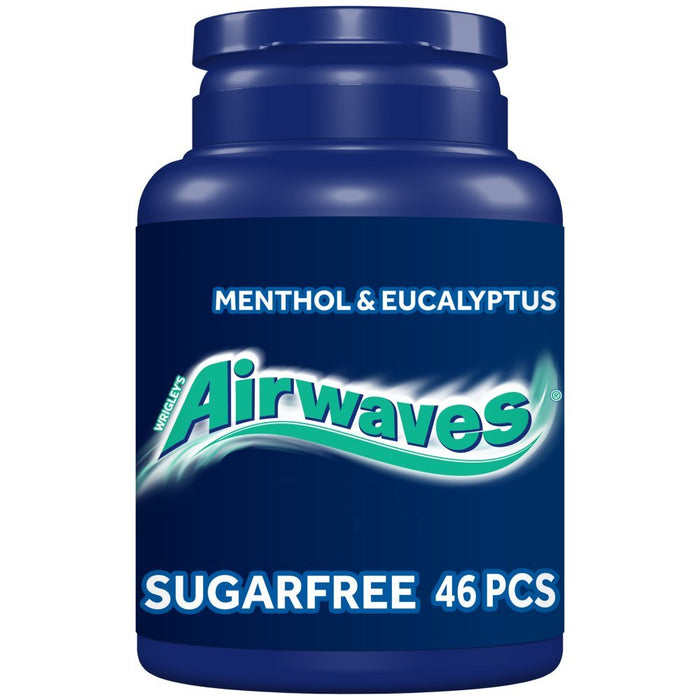 Airwaves Menthol & Eucalyptus Sugar Free Chewing Gum Bottle 46 Pieces (Case of 6) - BritishGram.com