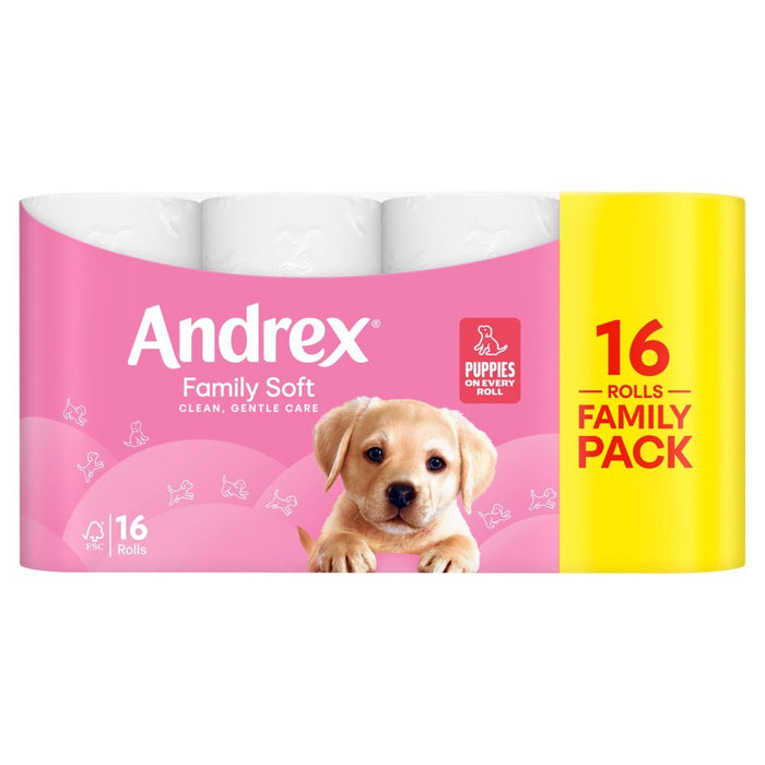 Andrex Family Soft Toilet Tissue 16 Rolls - BritishGram.com