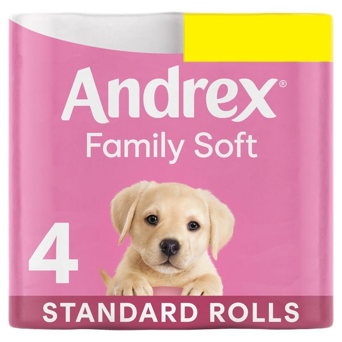Andrex Family Soft Toilet Tissue Standard 4 Rolls PMP Packs of 5 x 4 Rolls (Total 20 Toilet Rolls) - BritishGram.com
