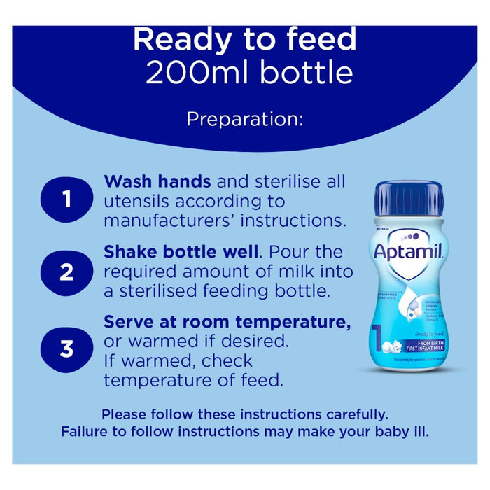 Aptamil 1 from Birth First Infant Milk 200ml (Case of 12) - BritishGram.com