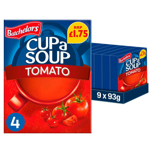 Batchelors Cup a Soup Tomato 4 Instant Soup Sachets 93g (Case of 9) - BritishGram.com