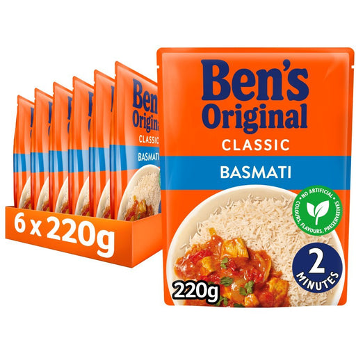 Bens Original Basmati Microwave Rice 220g (Case of 6) - BritishGram.com