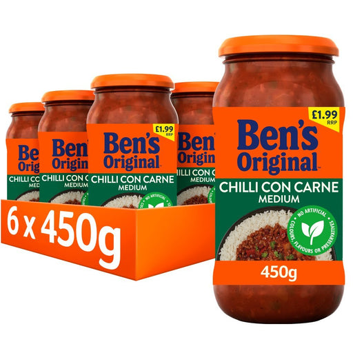 Bens Original Medium Chilli Con Carne Sauce PMP 450g (Case of 6) - BritishGram.com