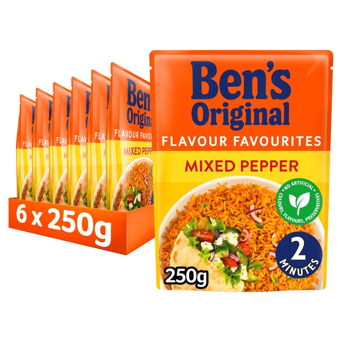 Bens Original Mixed Pepper Microwave Rice 250g (Case of 6) - BritishGram.com