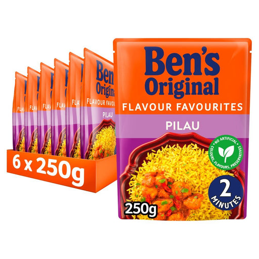 Bens Original Pilau Microwave Rice 250g (Case of 6) - BritishGram.com