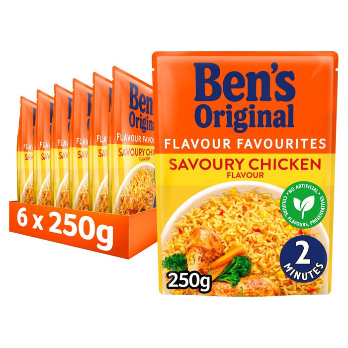 Bens Original Savoury Chicken Microwave Rice 250g (Box of 6) - BritishGram.com