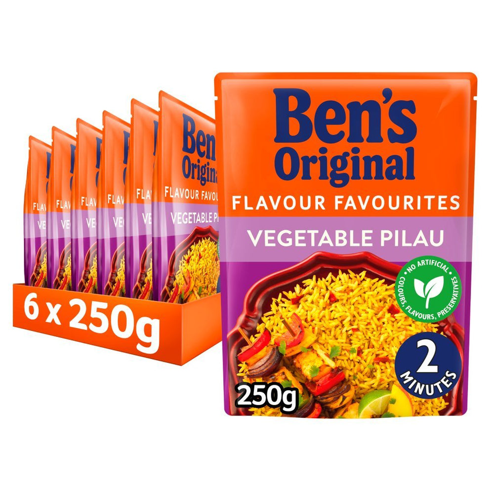 Bens Original Vegetable Pilau Microwave Rice 250g (Case of 6 ...
