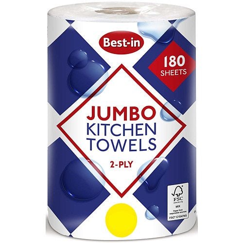 Bestin Jumbo Kitchen Towel 2ply White - BritishGram.com